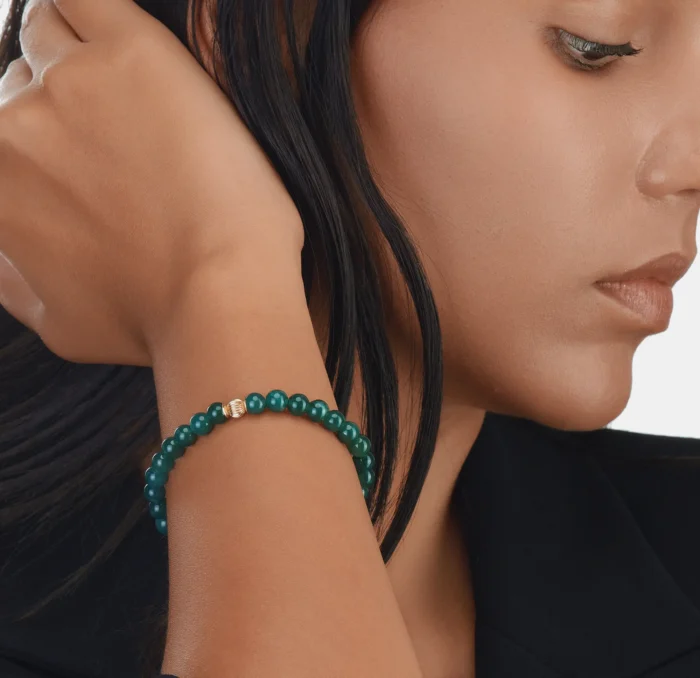Bracelet dominical jade vert pour femme