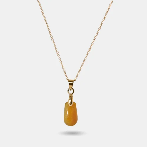 collier goutte en jade jaune