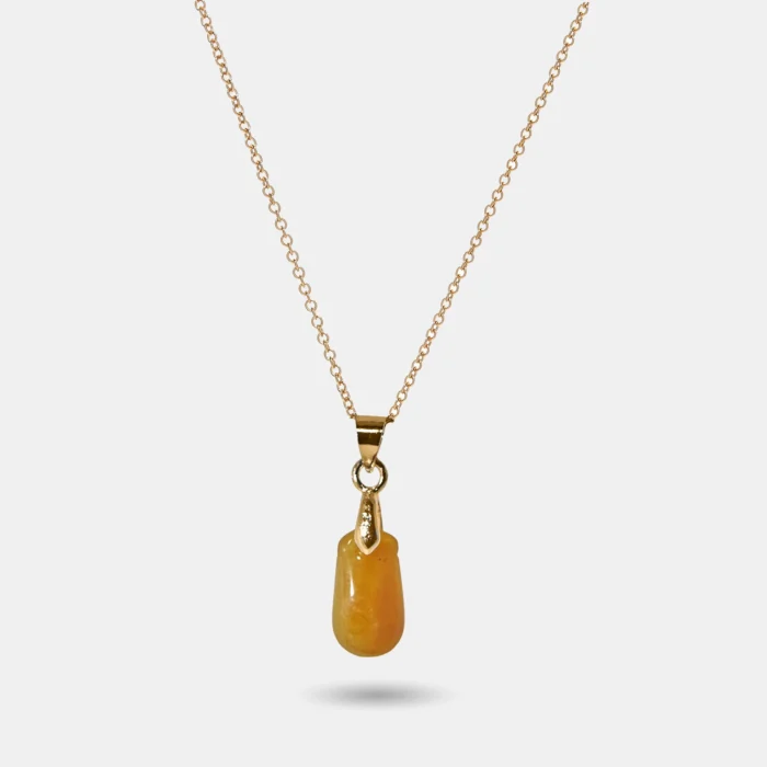 collier goutte en jade jaune