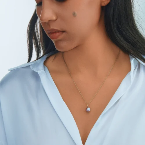 collier perle de culture lavande pour femme