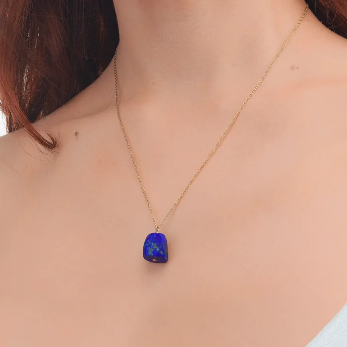 collier lapis lazuli bleu pour femme