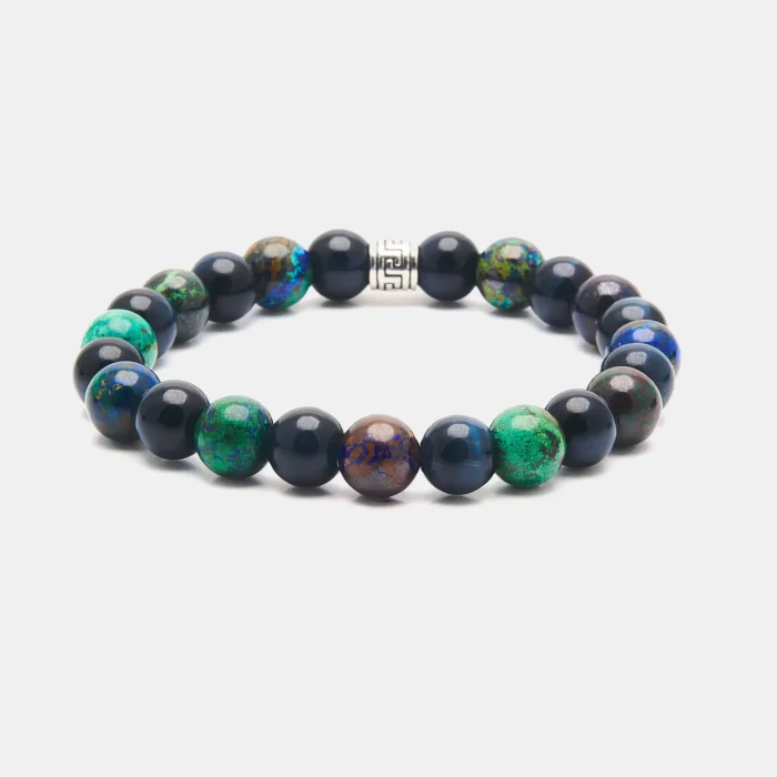 Bracelet en Chrysocolle et oeil de faucon