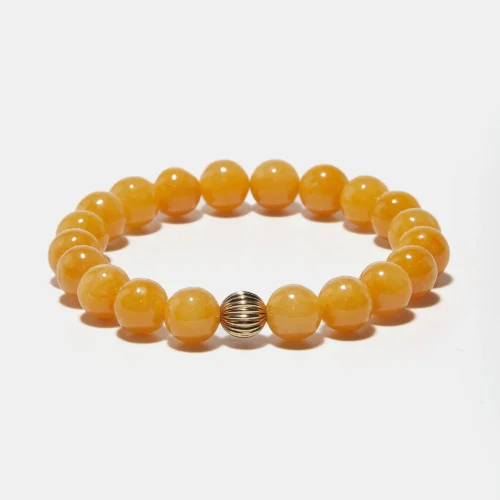 Bracelet en perle de jade véritable jaune