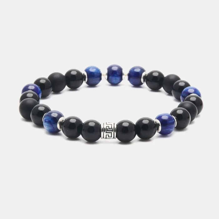 Bracelet pour homme en Kyanite, et Onyx